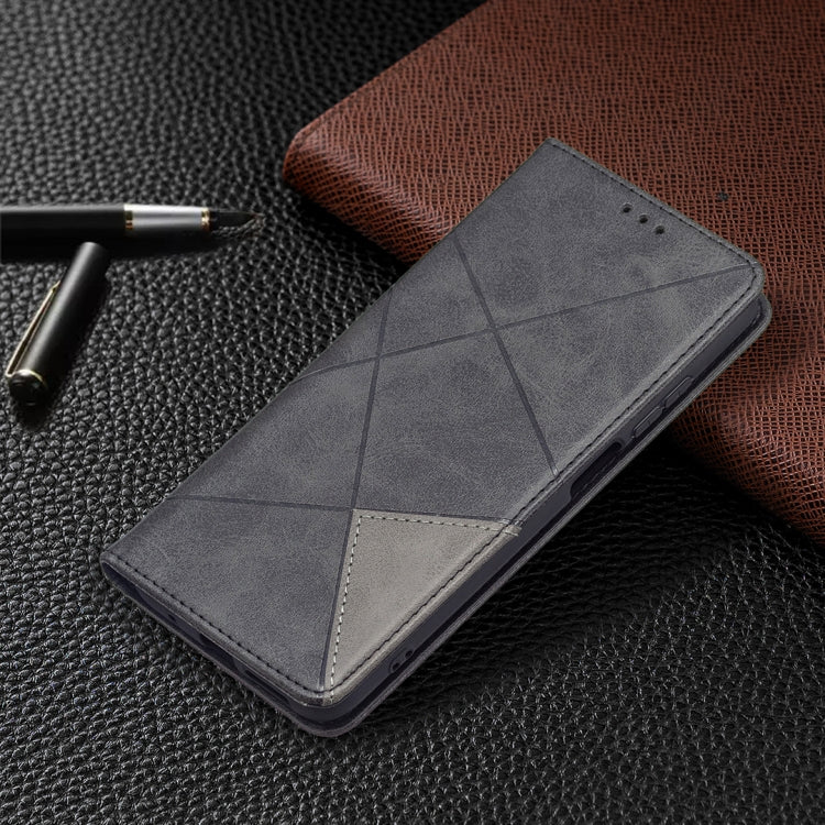 For Xiaomi Redmi 10 Rhombus Texture Horizontal Flip Magnetic Leather Case with Holder & Card Slots