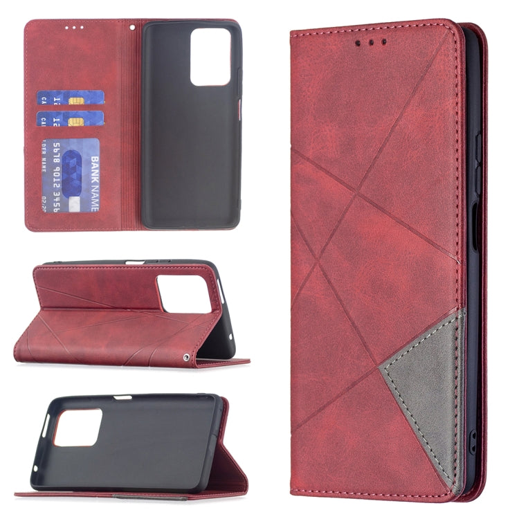 For Xiaomi Mi 11T Rhombus Texture Horizontal Flip Magnetic Leather Case with Holder & Card Slots