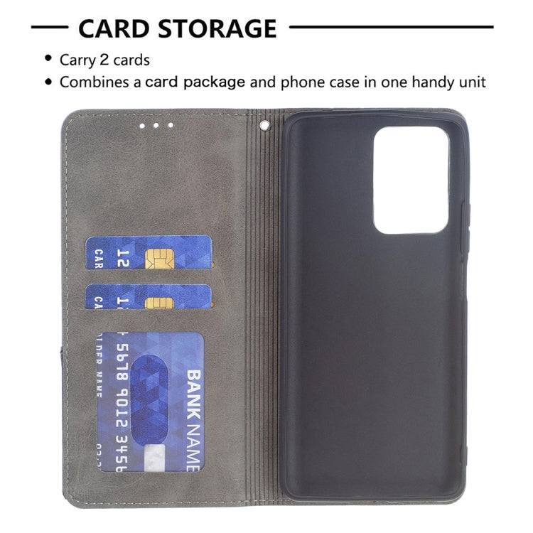 For Xiaomi Mi 11T Rhombus Texture Horizontal Flip Magnetic Leather Case with Holder & Card Slots