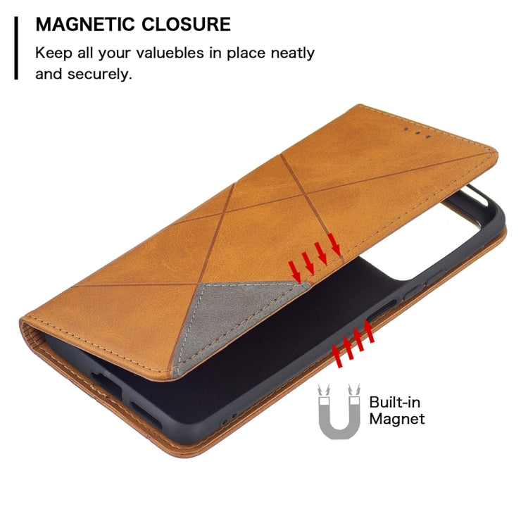 For Xiaomi Mi 11T Rhombus Texture Horizontal Flip Magnetic Leather Case with Holder & Card Slots