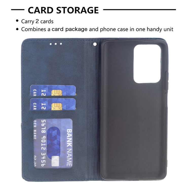 For Xiaomi Mi 11T Rhombus Texture Horizontal Flip Magnetic Leather Case with Holder & Card Slots