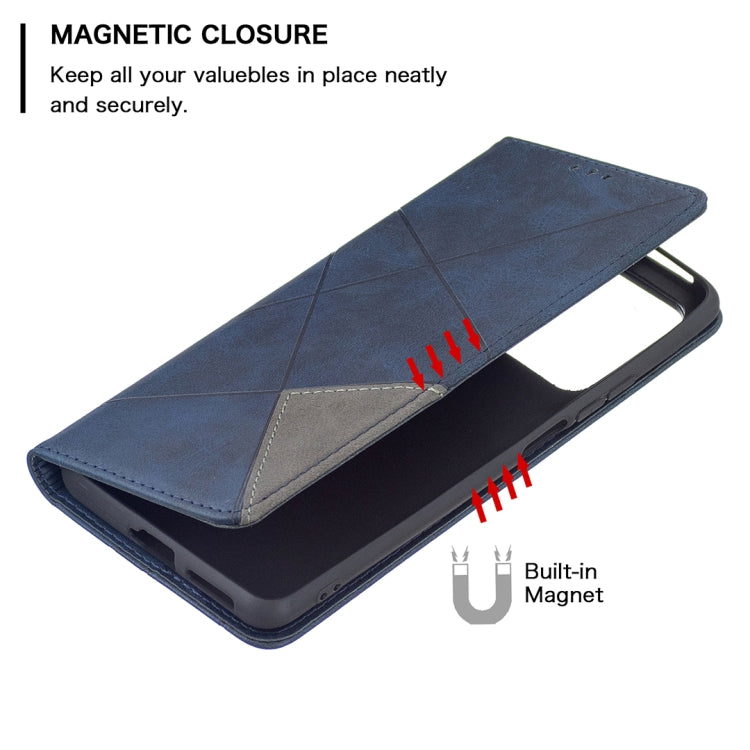 For Xiaomi Mi 11T Rhombus Texture Horizontal Flip Magnetic Leather Case with Holder & Card Slots