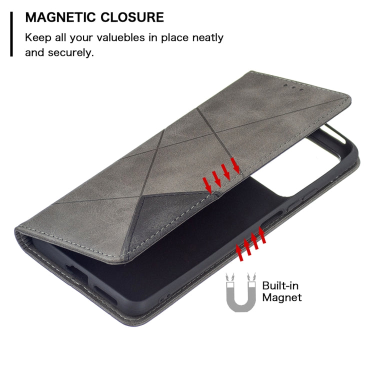 For Xiaomi Mi 11T Rhombus Texture Horizontal Flip Magnetic Leather Case with Holder & Card Slots