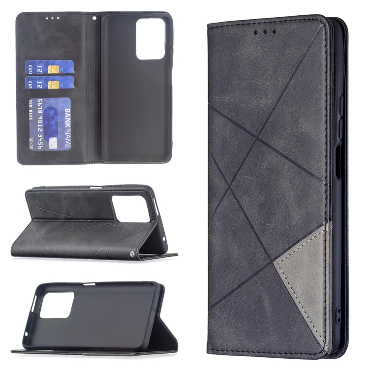 For Xiaomi Mi 11T Rhombus Texture Horizontal Flip Magnetic Leather Case with Holder & Card Slots