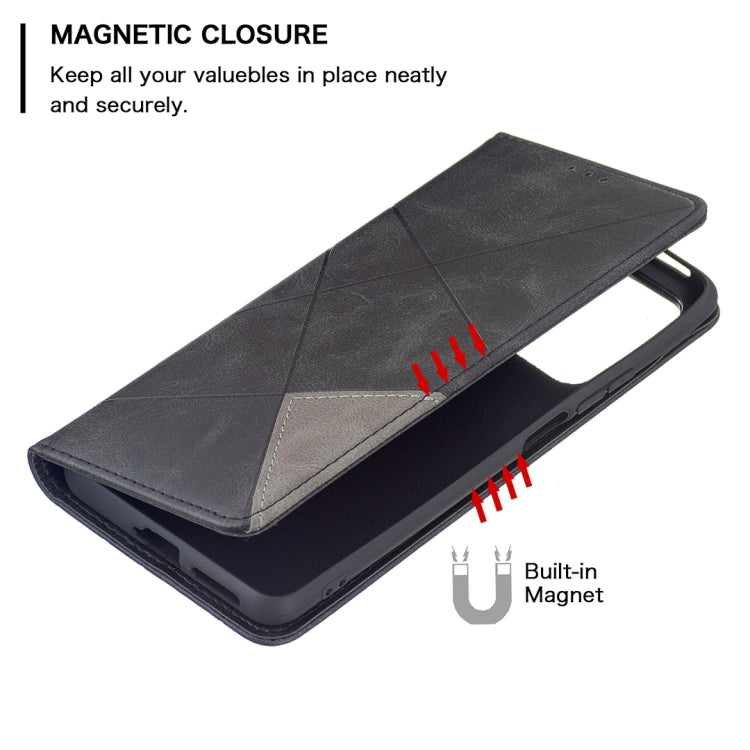 For Xiaomi Mi 11T Rhombus Texture Horizontal Flip Magnetic Leather Case with Holder & Card Slots