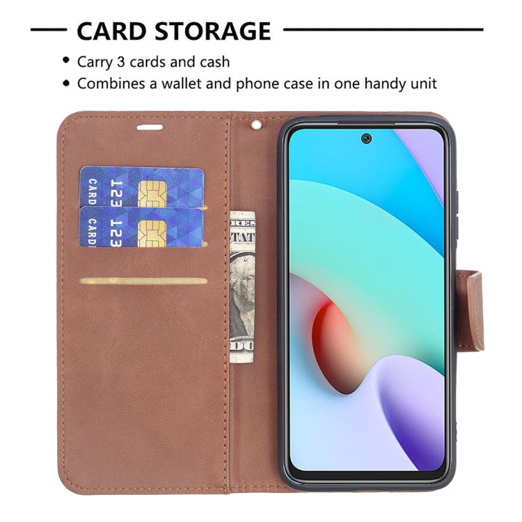 For Xiaomi Redmi 10 Retro Lambskin Texture Pure Color Horizontal Flip PU Leather Case with Holder & Card Slots & Wallet & Lanyard