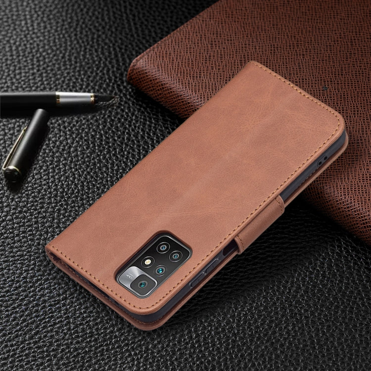 For Xiaomi Redmi 10 Retro Lambskin Texture Pure Color Horizontal Flip PU Leather Case with Holder & Card Slots & Wallet & Lanyard