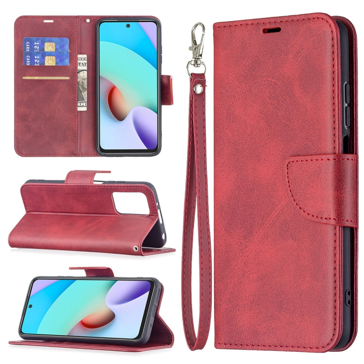 For Xiaomi Redmi 10 Retro Lambskin Texture Pure Color Horizontal Flip PU Leather Case with Holder & Card Slots & Wallet & Lanyard
