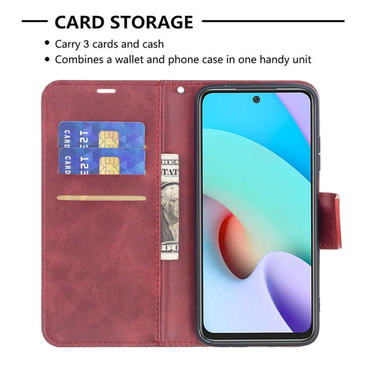 For Xiaomi Redmi 10 Retro Lambskin Texture Pure Color Horizontal Flip PU Leather Case with Holder & Card Slots & Wallet & Lanyard