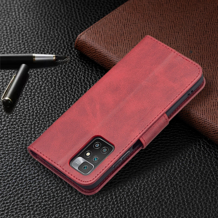 For Xiaomi Redmi 10 Retro Lambskin Texture Pure Color Horizontal Flip PU Leather Case with Holder & Card Slots & Wallet & Lanyard