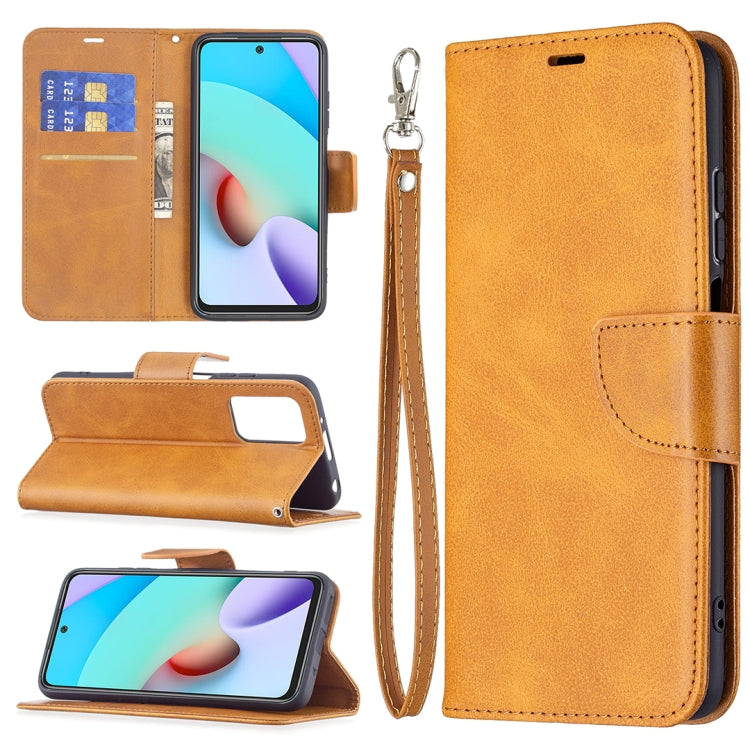 For Xiaomi Redmi 10 Retro Lambskin Texture Pure Color Horizontal Flip PU Leather Case with Holder & Card Slots & Wallet & Lanyard