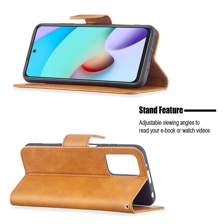 For Xiaomi Redmi 10 Retro Lambskin Texture Pure Color Horizontal Flip PU Leather Case with Holder & Card Slots & Wallet & Lanyard