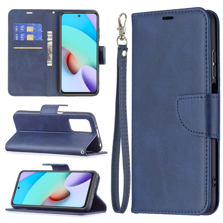 For Xiaomi Redmi 10 Retro Lambskin Texture Pure Color Horizontal Flip PU Leather Case with Holder & Card Slots & Wallet & Lanyard
