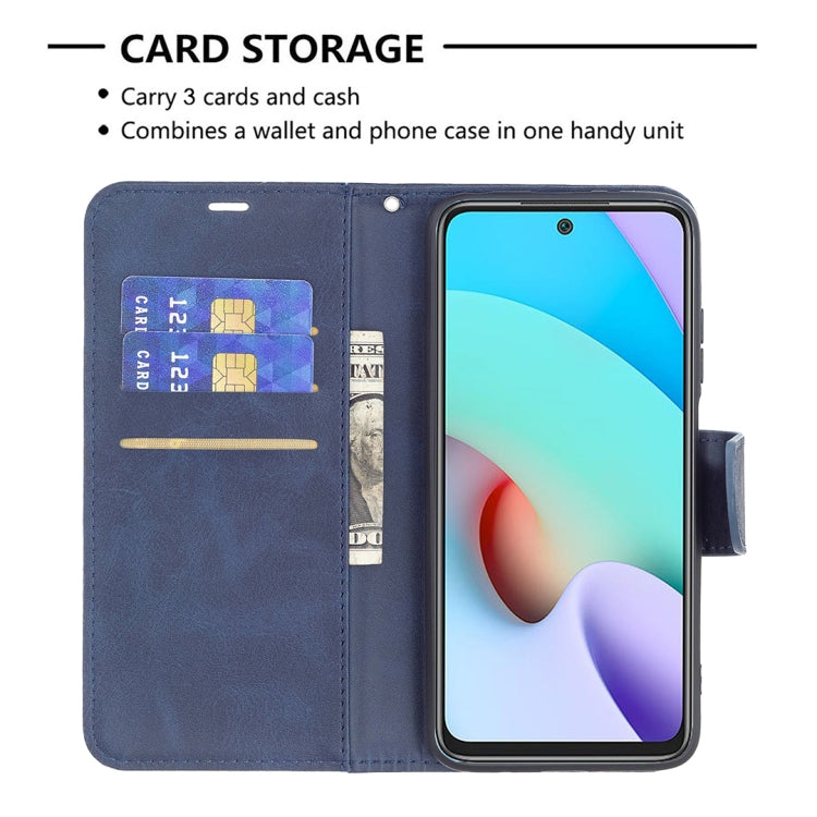 For Xiaomi Redmi 10 Retro Lambskin Texture Pure Color Horizontal Flip PU Leather Case with Holder & Card Slots & Wallet & Lanyard