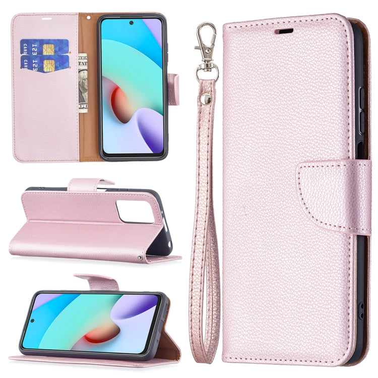 For Xiaomi Redmi 10 Litchi Texture Pure Color Horizontal Flip PU Leather Case with Holder & Card Slots & Wallet & Lanyard