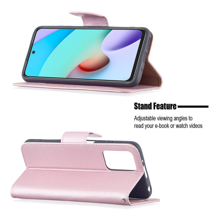 For Xiaomi Redmi 10 Litchi Texture Pure Color Horizontal Flip PU Leather Case with Holder & Card Slots & Wallet & Lanyard