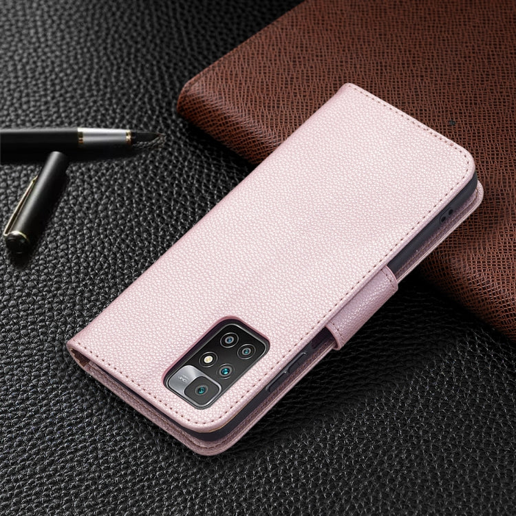 For Xiaomi Redmi 10 Litchi Texture Pure Color Horizontal Flip PU Leather Case with Holder & Card Slots & Wallet & Lanyard