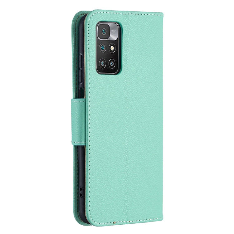 For Xiaomi Redmi 10 Litchi Texture Pure Color Horizontal Flip PU Leather Case with Holder & Card Slots & Wallet & Lanyard