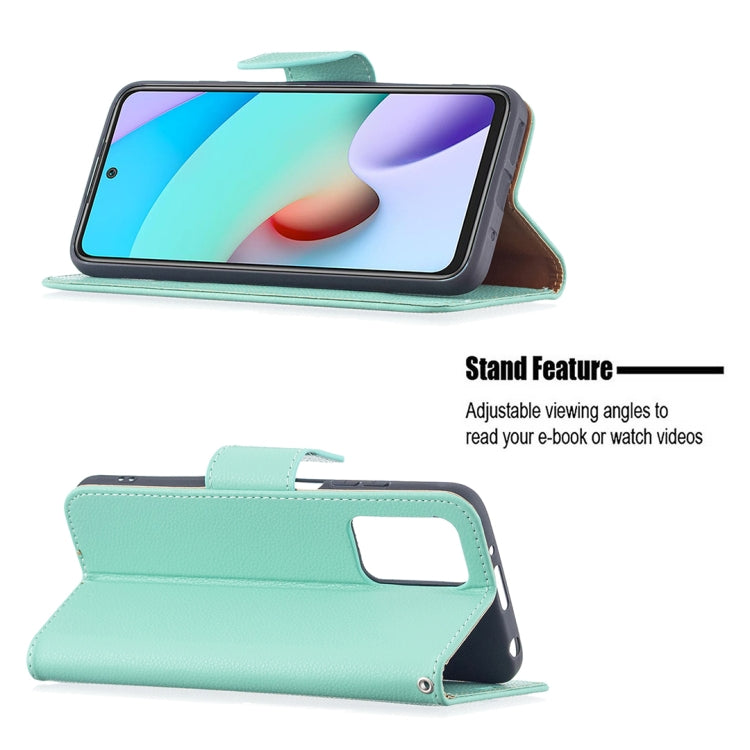For Xiaomi Redmi 10 Litchi Texture Pure Color Horizontal Flip PU Leather Case with Holder & Card Slots & Wallet & Lanyard