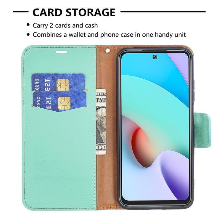 For Xiaomi Redmi 10 Litchi Texture Pure Color Horizontal Flip PU Leather Case with Holder & Card Slots & Wallet & Lanyard