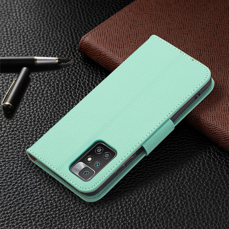 For Xiaomi Redmi 10 Litchi Texture Pure Color Horizontal Flip PU Leather Case with Holder & Card Slots & Wallet & Lanyard