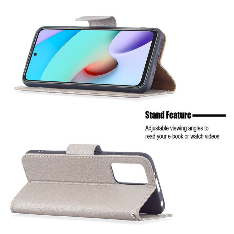 For Xiaomi Redmi 10 Litchi Texture Pure Color Horizontal Flip PU Leather Case with Holder & Card Slots & Wallet & Lanyard