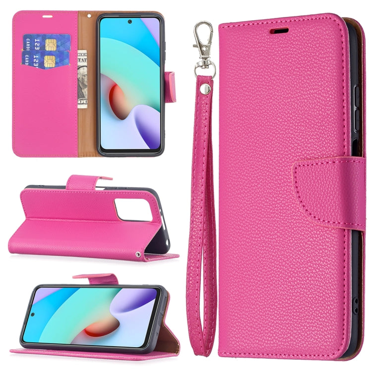 For Xiaomi Redmi 10 Litchi Texture Pure Color Horizontal Flip PU Leather Case with Holder & Card Slots & Wallet & Lanyard