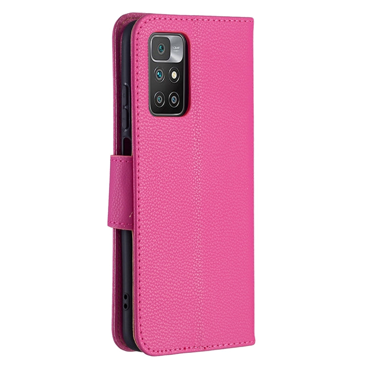 For Xiaomi Redmi 10 Litchi Texture Pure Color Horizontal Flip PU Leather Case with Holder & Card Slots & Wallet & Lanyard