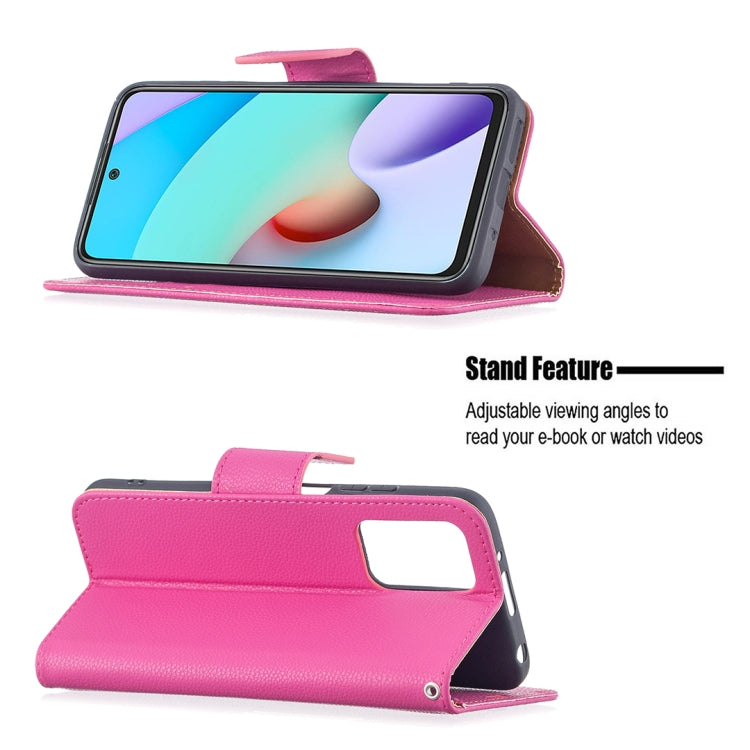 For Xiaomi Redmi 10 Litchi Texture Pure Color Horizontal Flip PU Leather Case with Holder & Card Slots & Wallet & Lanyard