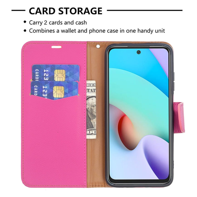 For Xiaomi Redmi 10 Litchi Texture Pure Color Horizontal Flip PU Leather Case with Holder & Card Slots & Wallet & Lanyard