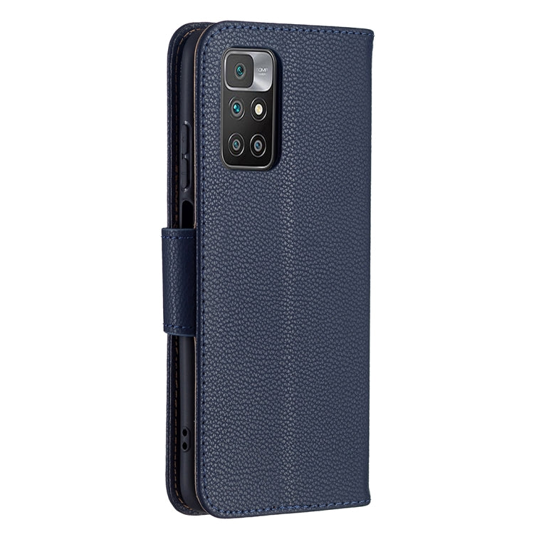 For Xiaomi Redmi 10 Litchi Texture Pure Color Horizontal Flip PU Leather Case with Holder & Card Slots & Wallet & Lanyard