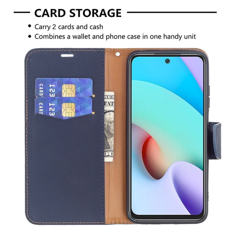 For Xiaomi Redmi 10 Litchi Texture Pure Color Horizontal Flip PU Leather Case with Holder & Card Slots & Wallet & Lanyard