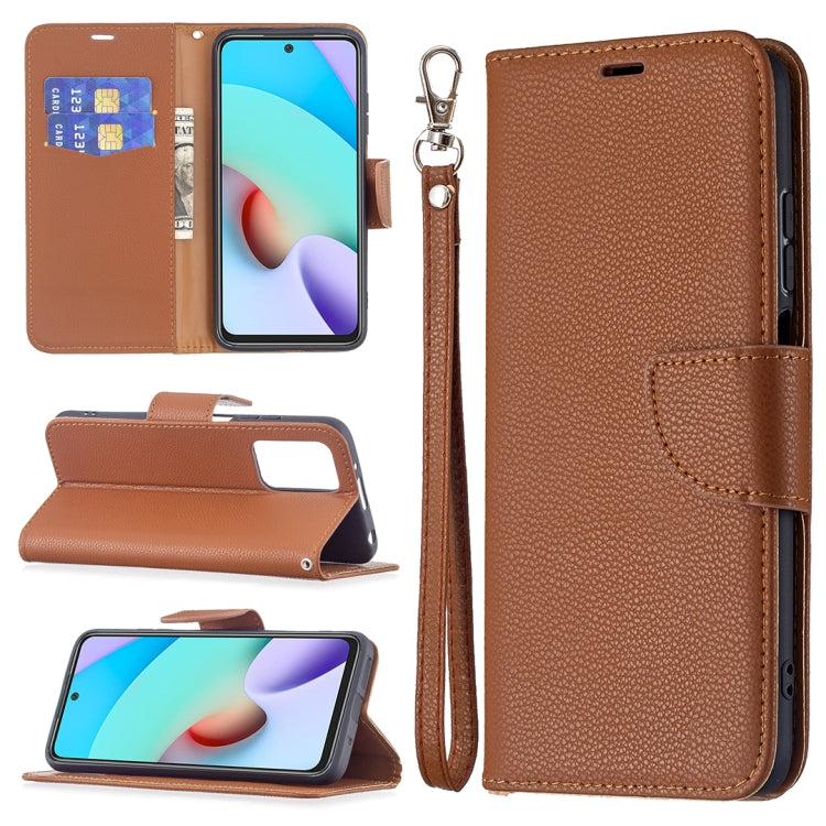 For Xiaomi Redmi 10 Litchi Texture Pure Color Horizontal Flip PU Leather Case with Holder & Card Slots & Wallet & Lanyard