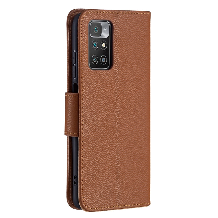 For Xiaomi Redmi 10 Litchi Texture Pure Color Horizontal Flip PU Leather Case with Holder & Card Slots & Wallet & Lanyard