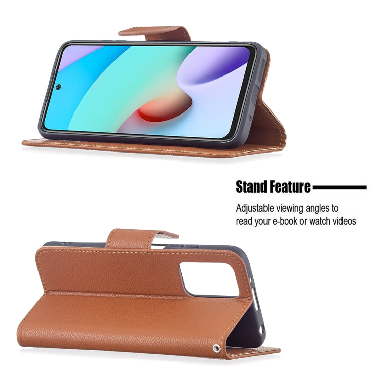 For Xiaomi Redmi 10 Litchi Texture Pure Color Horizontal Flip PU Leather Case with Holder & Card Slots & Wallet & Lanyard