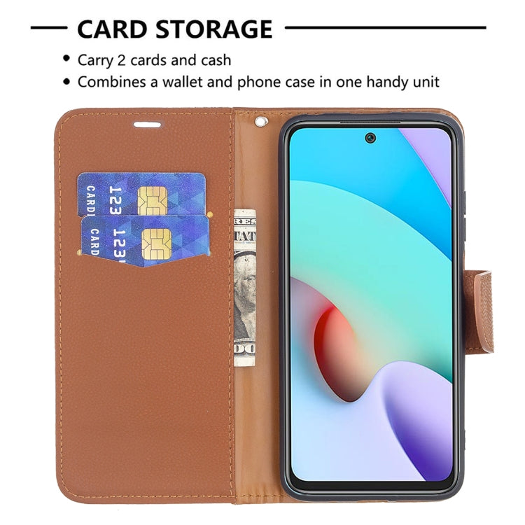For Xiaomi Redmi 10 Litchi Texture Pure Color Horizontal Flip PU Leather Case with Holder & Card Slots & Wallet & Lanyard