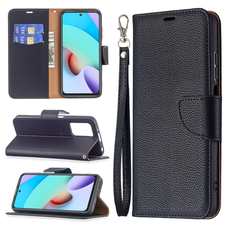 For Xiaomi Redmi 10 Litchi Texture Pure Color Horizontal Flip PU Leather Case with Holder & Card Slots & Wallet & Lanyard