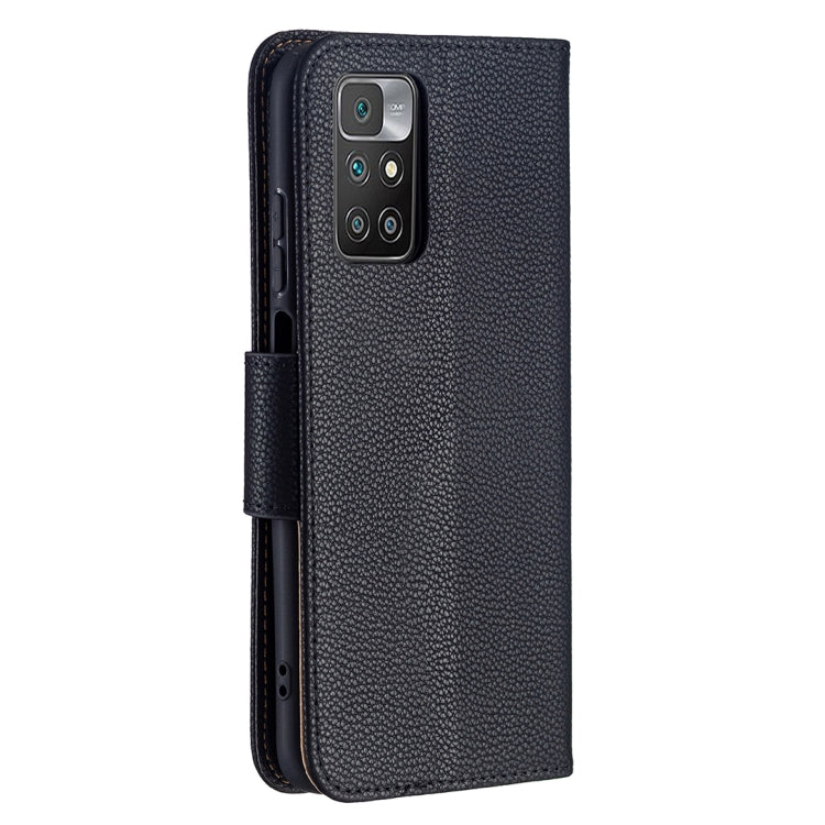 For Xiaomi Redmi 10 Litchi Texture Pure Color Horizontal Flip PU Leather Case with Holder & Card Slots & Wallet & Lanyard