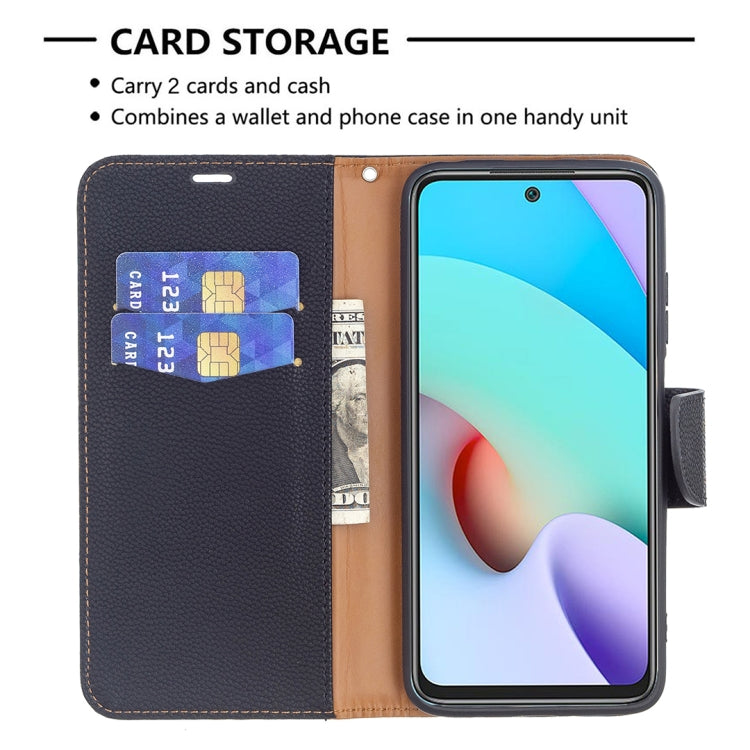 For Xiaomi Redmi 10 Litchi Texture Pure Color Horizontal Flip PU Leather Case with Holder & Card Slots & Wallet & Lanyard