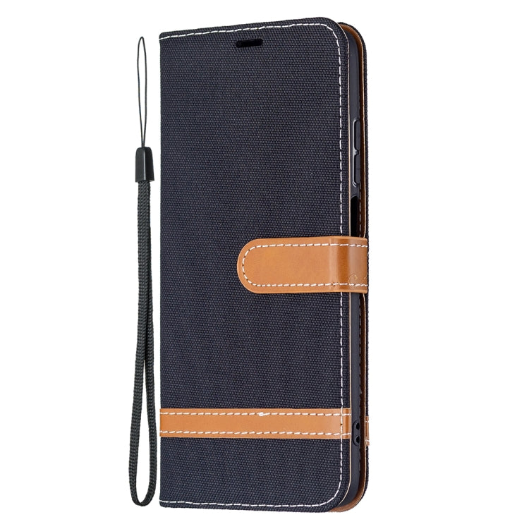 For Xiaomi Redmi 10 Color Matching Denim Texture Leather Case with Holder & Card Slots & Wallet & Lanyard
