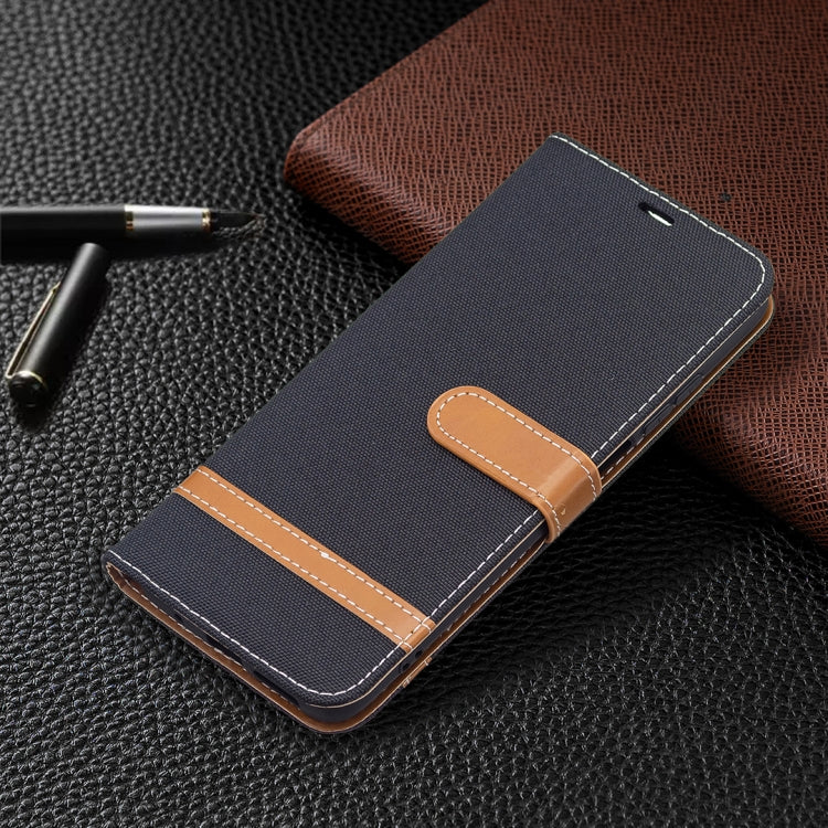 For Xiaomi Redmi 10 Color Matching Denim Texture Leather Case with Holder & Card Slots & Wallet & Lanyard