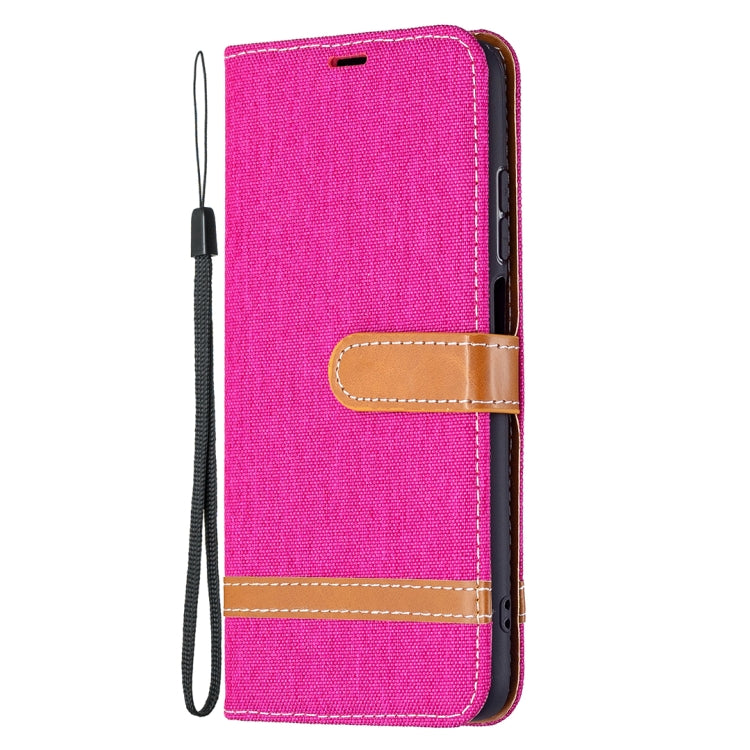 For Xiaomi Redmi 10 Color Matching Denim Texture Leather Case with Holder & Card Slots & Wallet & Lanyard