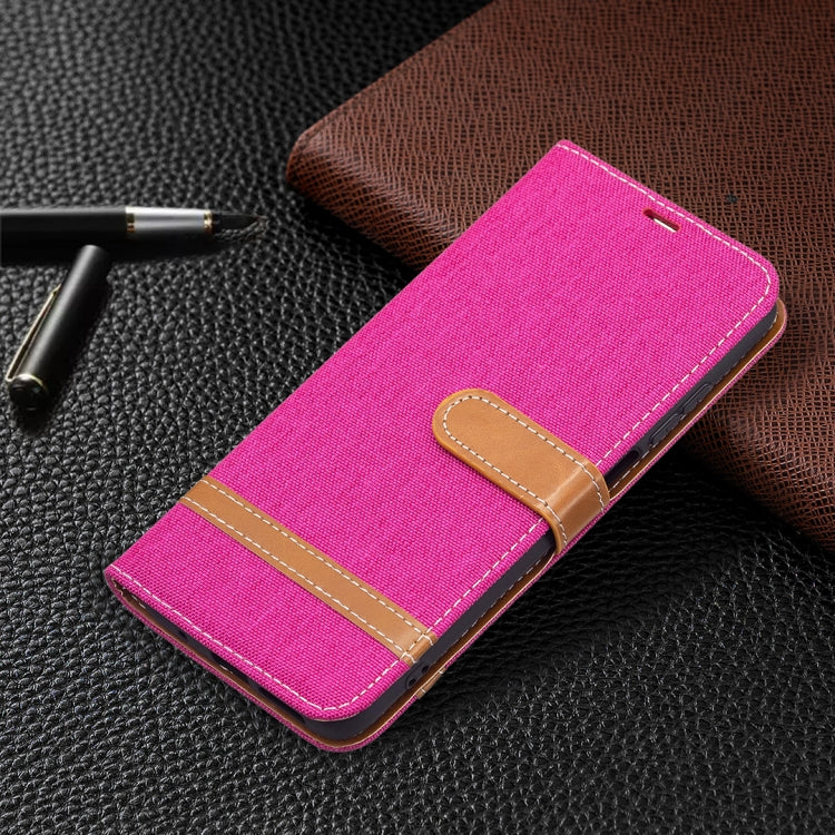 For Xiaomi Redmi 10 Color Matching Denim Texture Leather Case with Holder & Card Slots & Wallet & Lanyard