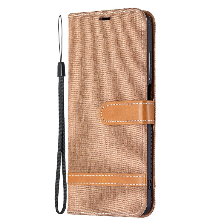 For Xiaomi Redmi 10 Color Matching Denim Texture Leather Case with Holder & Card Slots & Wallet & Lanyard