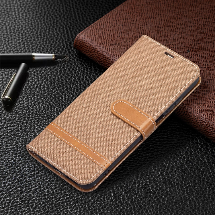For Xiaomi Redmi 10 Color Matching Denim Texture Leather Case with Holder & Card Slots & Wallet & Lanyard