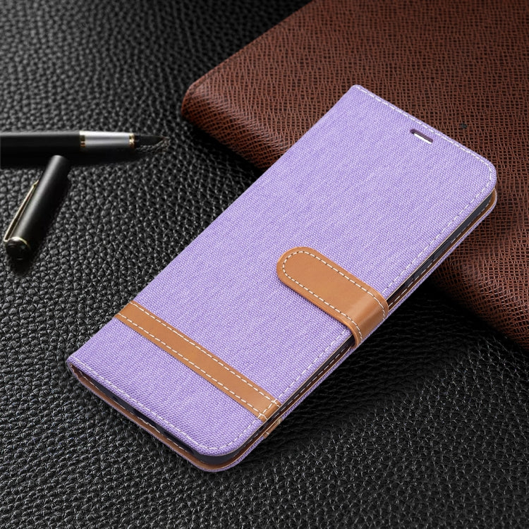 For Xiaomi Redmi 10 Color Matching Denim Texture Leather Case with Holder & Card Slots & Wallet & Lanyard