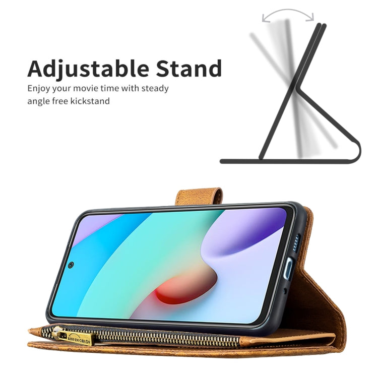 For Xiaomi Redmi 10 Flying Butterfly Embossing Pattern Zipper Horizontal Flip Leather Case with Holder & Card Slots & Wallet