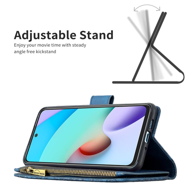 For Xiaomi Redmi 10 Flying Butterfly Embossing Pattern Zipper Horizontal Flip Leather Case with Holder & Card Slots & Wallet