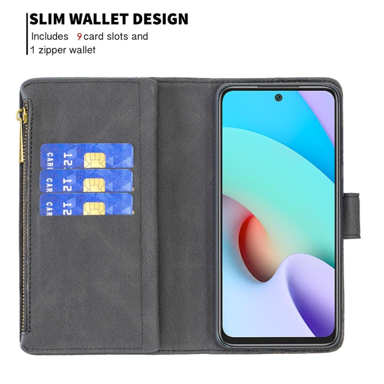 For Xiaomi Redmi 10 Flying Butterfly Embossing Pattern Zipper Horizontal Flip Leather Case with Holder & Card Slots & Wallet