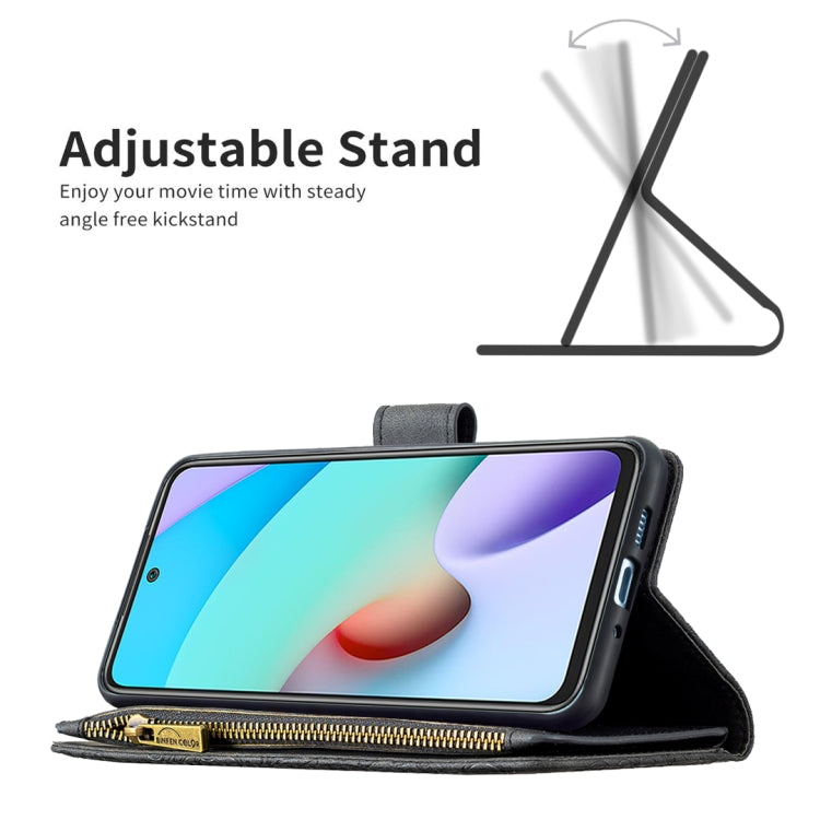 For Xiaomi Redmi 10 Flying Butterfly Embossing Pattern Zipper Horizontal Flip Leather Case with Holder & Card Slots & Wallet